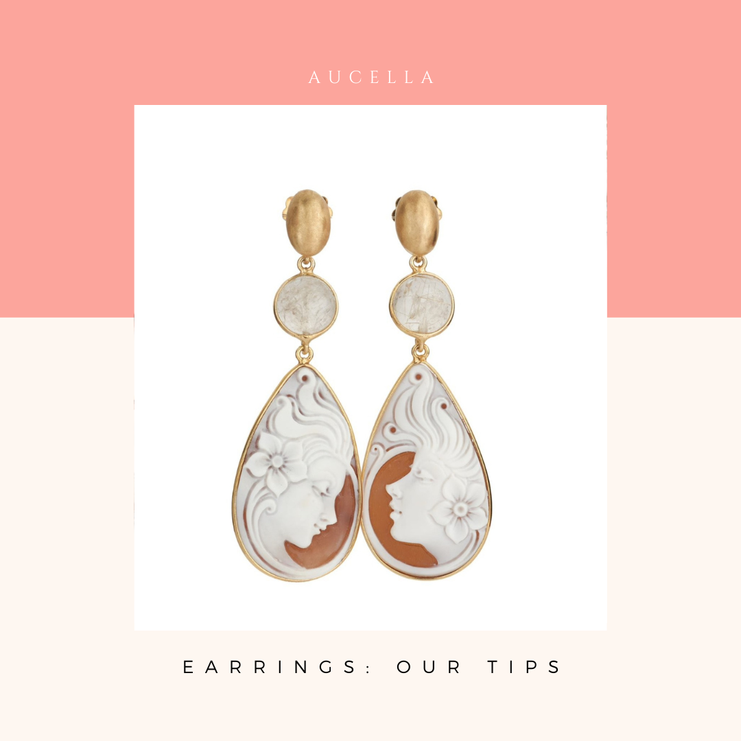 coral cameos earrings