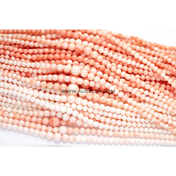 Natural pink coral beads shape graduated