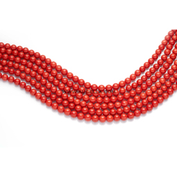 Natural red coral beads shape size mm 9 dark color