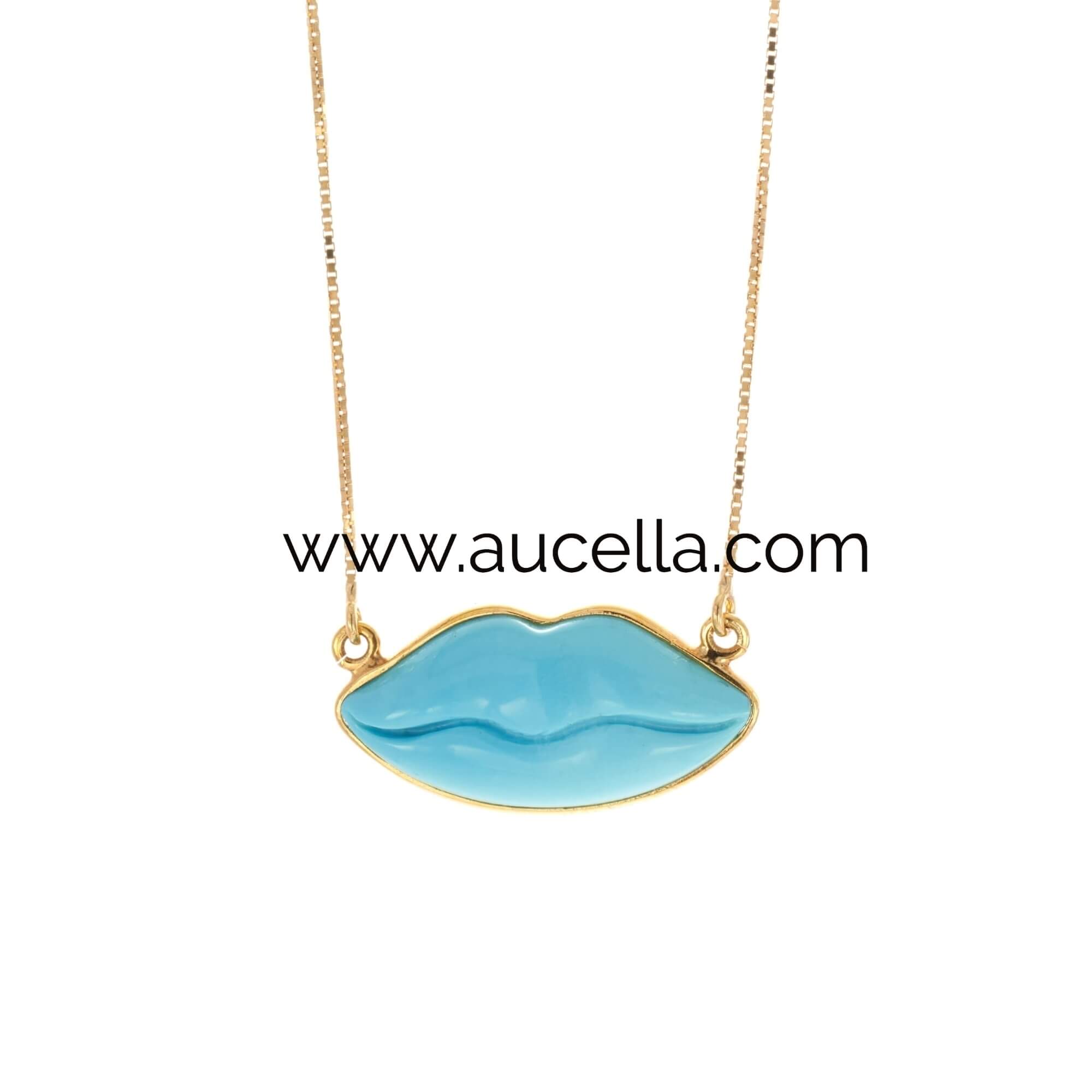 Gold Turquoise Kiss Necklaces