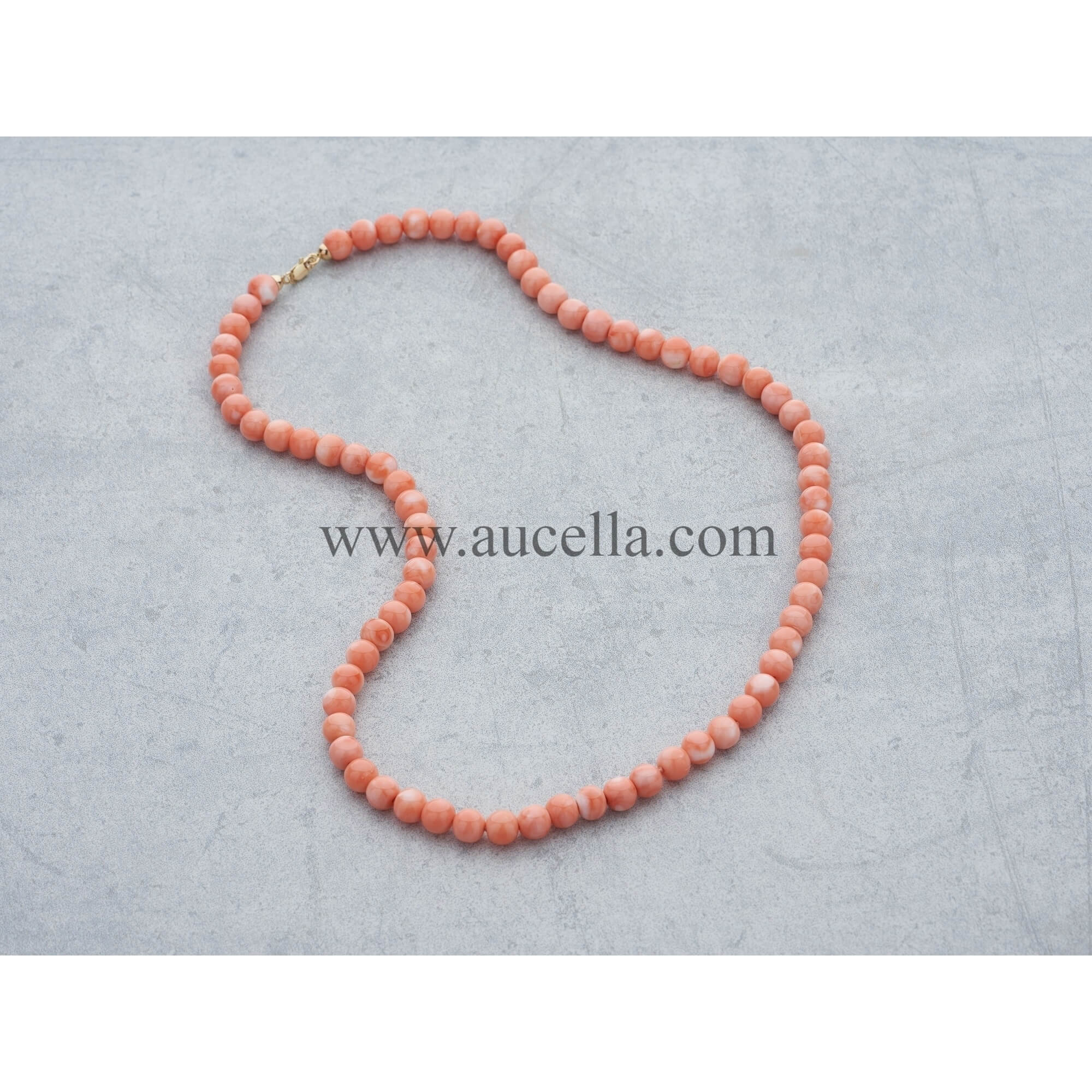 Natural pink coral necklace 7 mm 